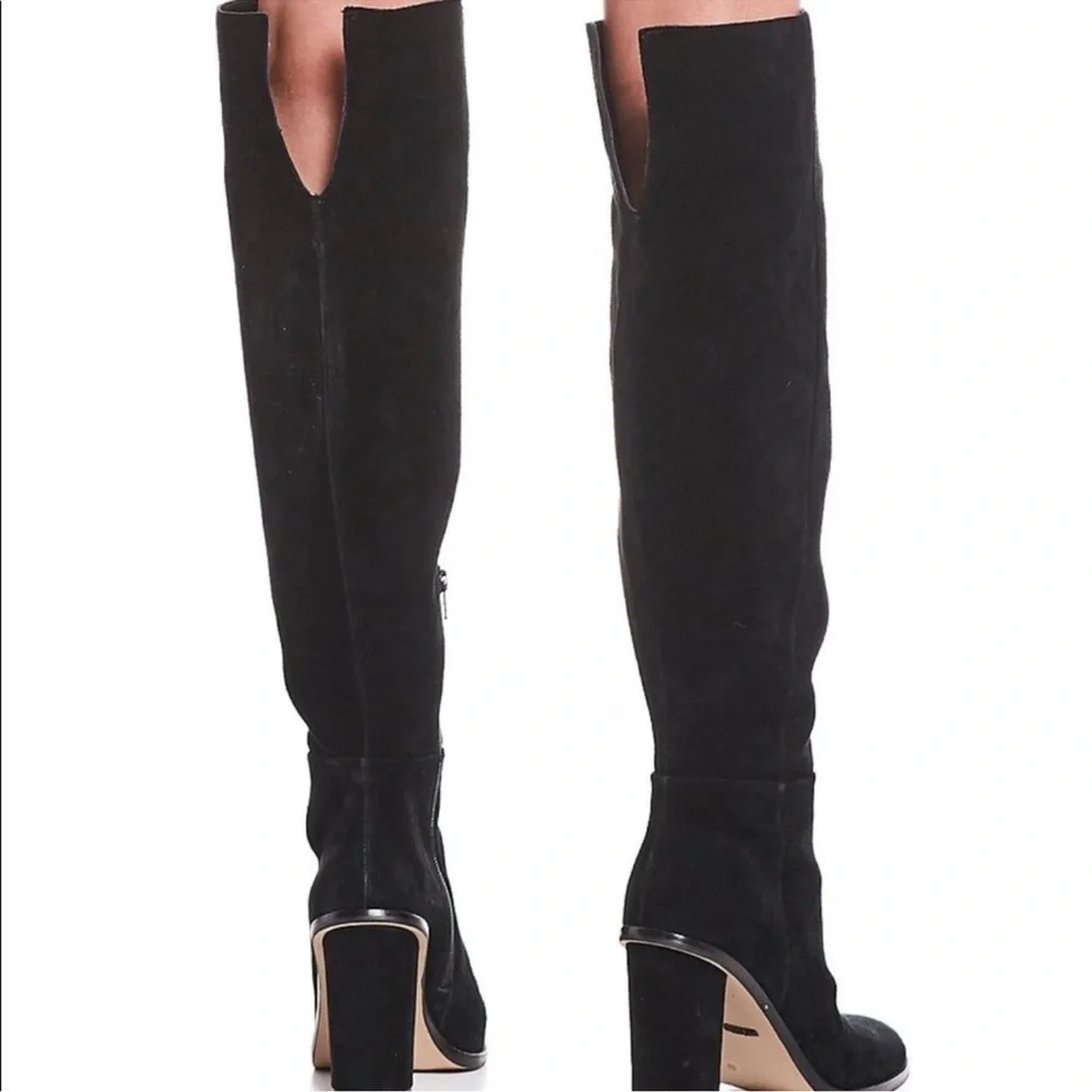 Chic Black Suede Over the Knee Women's Boots